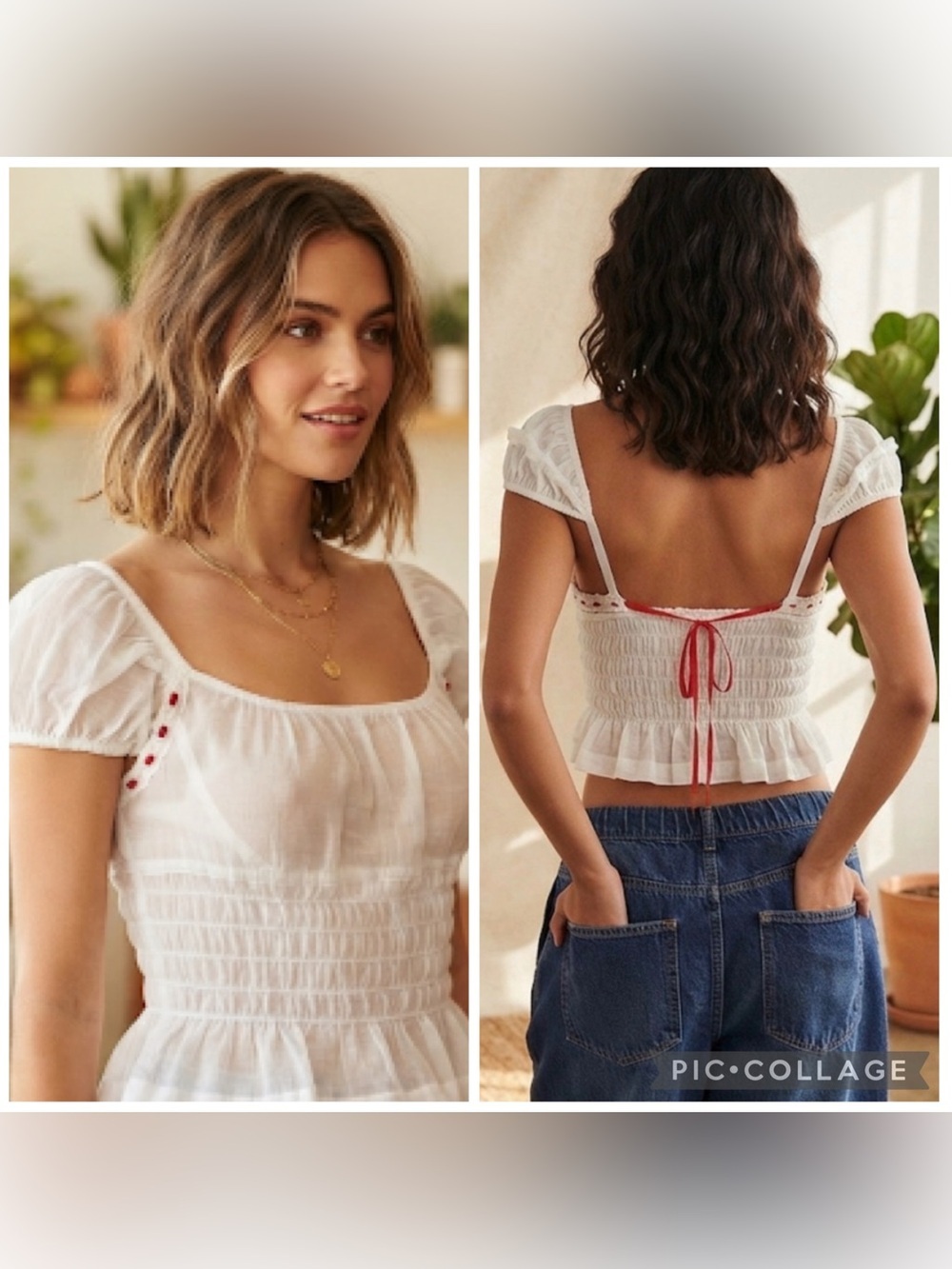 Free People Intimately Sweet On You Smocked Crop Top